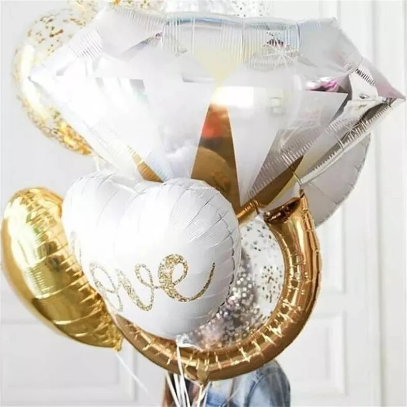 Big Gold Diamond Ring Balloon