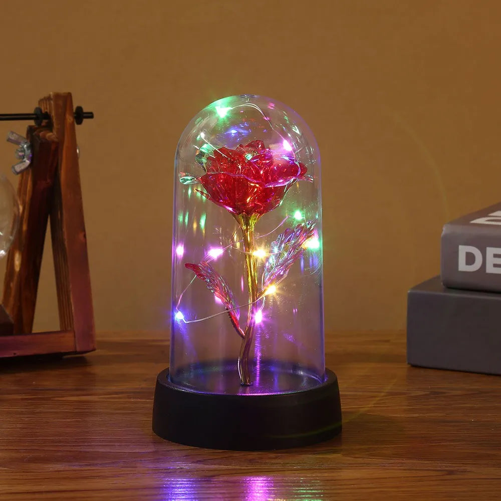 Beauty and the Beast Rose With LED