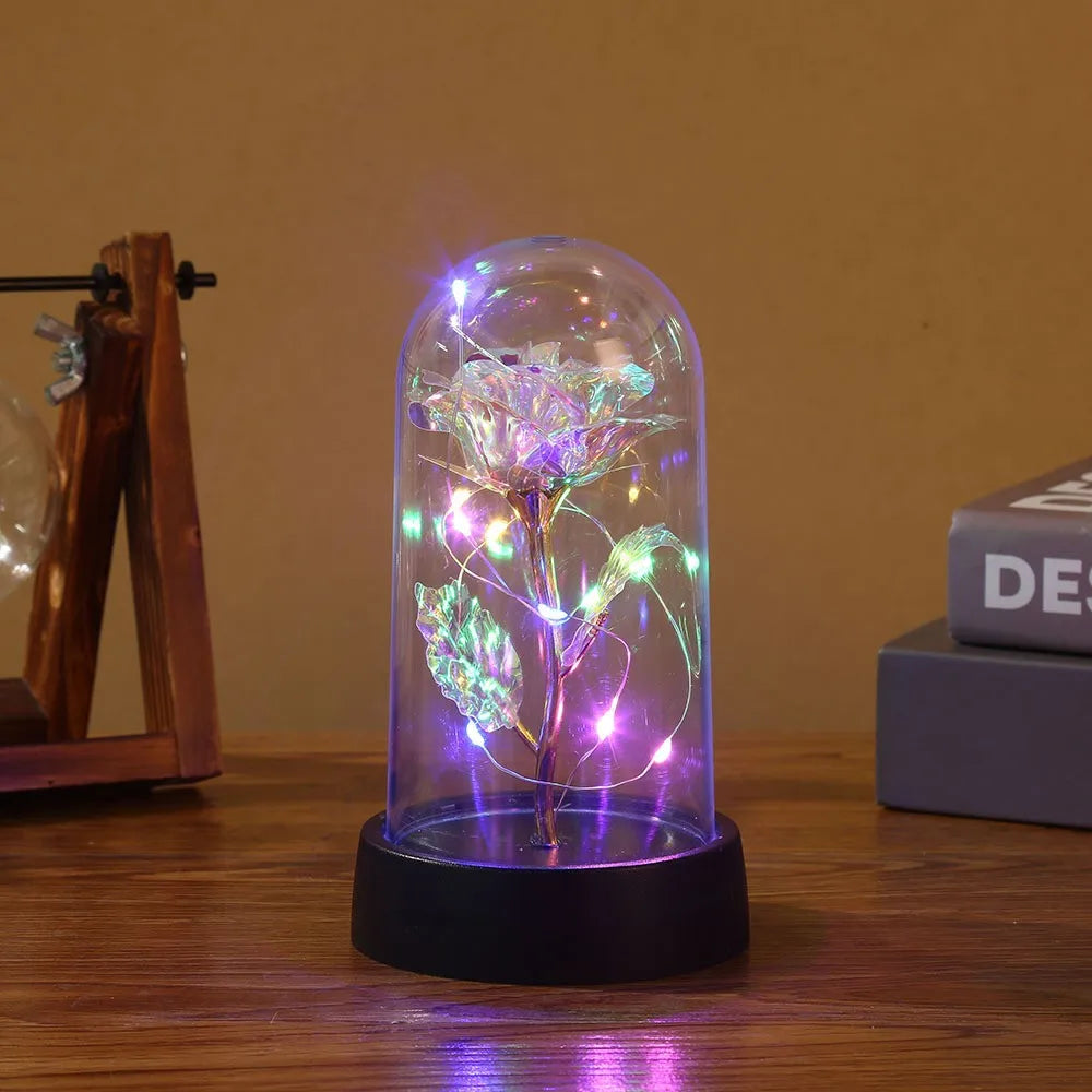 Beauty and the Beast Rose With LED