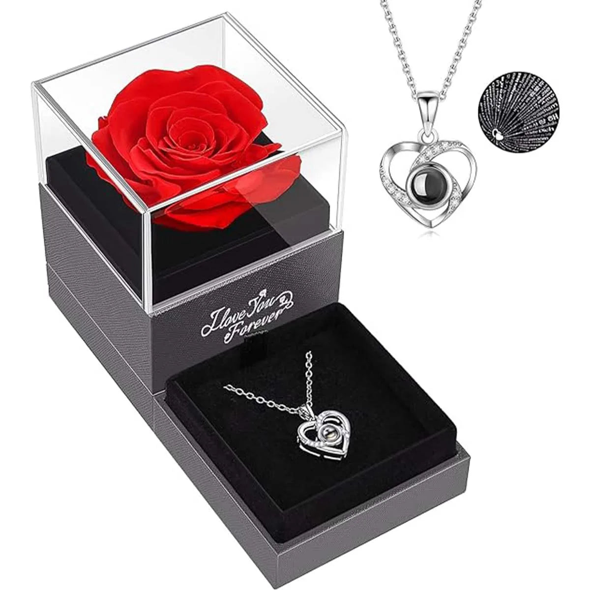 Flower Gift Box With Necklace