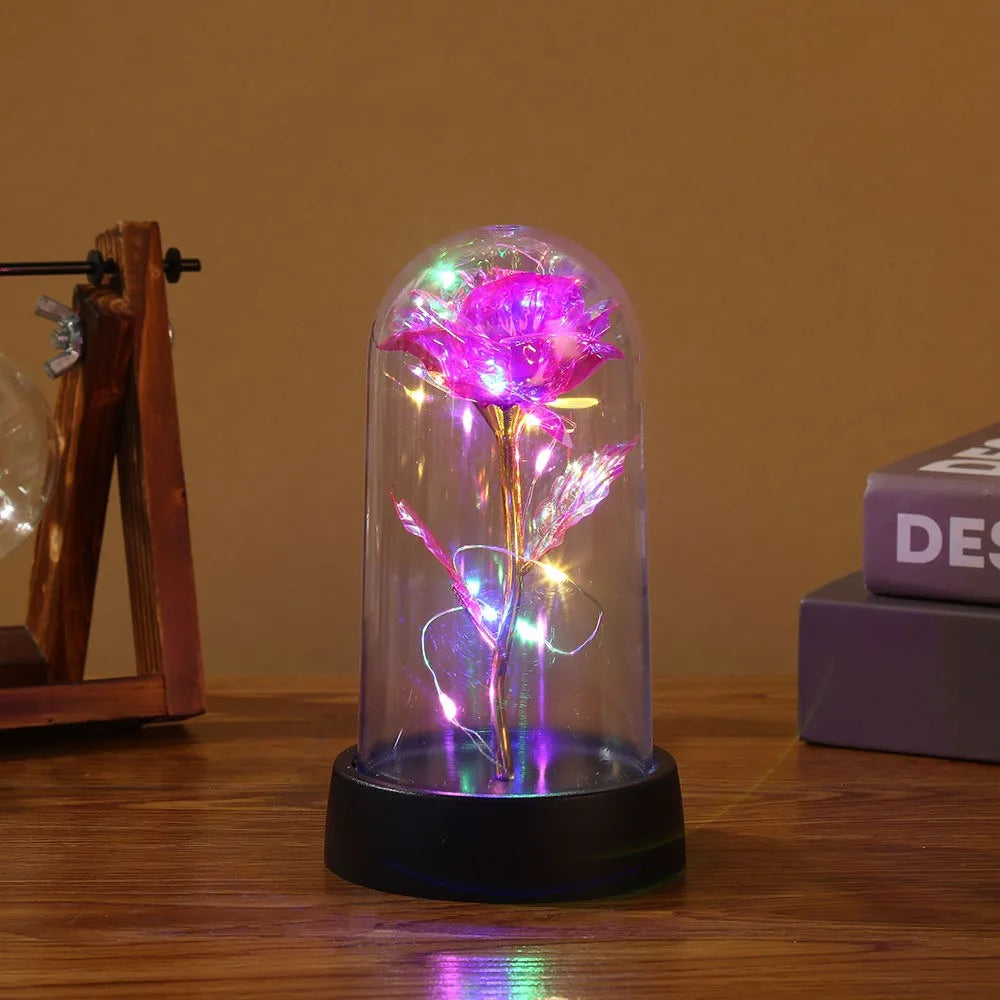 Beauty and the Beast Rose With LED