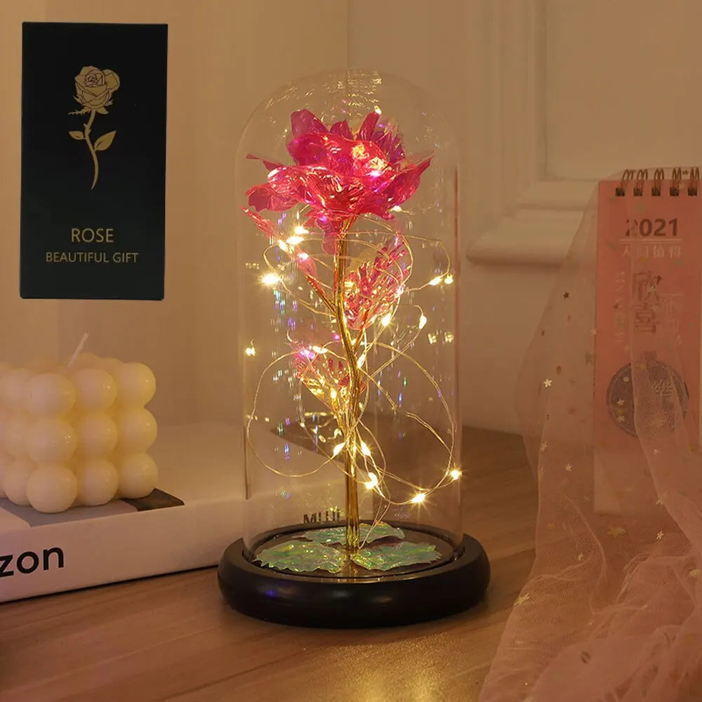 Beauty and the Beast Rose With LED