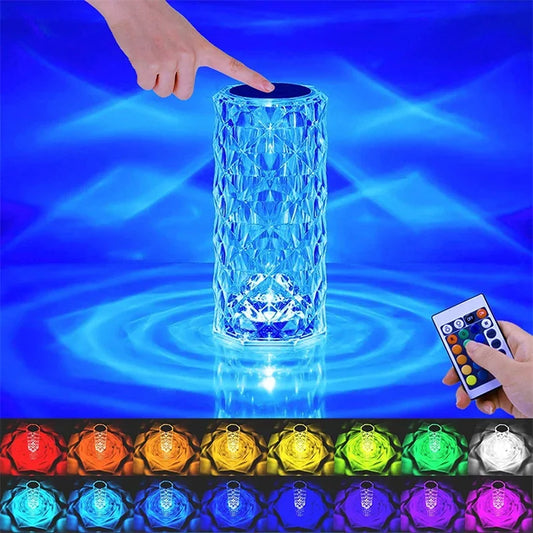 LED Crystal Table Lamp 16 Colors